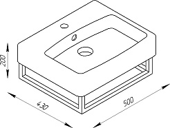 Sanflor Консоль с раковиной Тайлер 50 черная – фотография-7