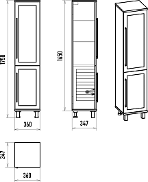 Misty Шкаф пенал Модерн 35 R с б/к белый матовый – фотография-8