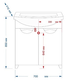 Misty Тумба с раковиной Лаванда 70 прямая – фотография-5