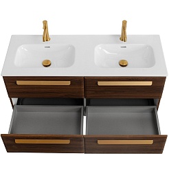 BelBagno Мебель для ванной Eco Cer-N 120 с 4 ящиками орех шоколад софт CZR-8095-120-2 ручки сатиновое золото – фотография-6