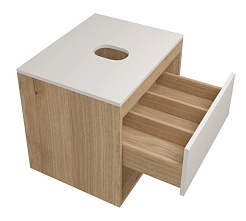 Teymi Тумба с раковиной Ritta 55 дуб эврика/белый матовый подвесная T60519 раковина T50106 – фотография-3