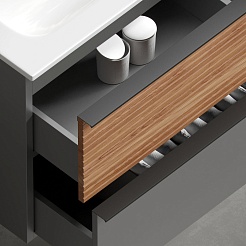 Sancos Мебель для ванной Delta 100 дуб красный/графит – фотография-8