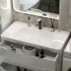 Style Line Мебель для ванной Марелла 90 Люкс Plus антискрейтч подвесная белая – фотография-6