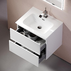 Sancos Тумба с раковиной Urban 60 белый глянец раковина Element 61 CN7001 – фотография-6