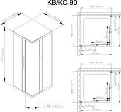 DTO  Душевой уголок KС 80-90 Chrome – фотография-8