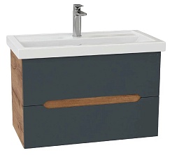 Onika Тумба под раковину Айленд 70 подвесная графит/дуб крафт золотой – фотография-1