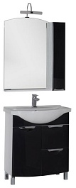 Aquanet Мебель для ванной "Асти 75" черная, с б/к (180322) – фотография-1