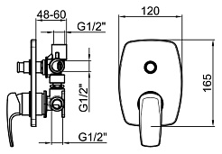 Webert Смеситель для ванны и душа Kimono KI860101015 – фотография-2