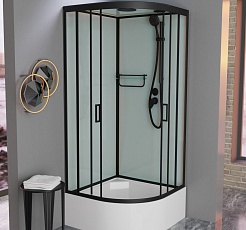 Frank Душевая кабина F409/2 black с крышей – фотография-3