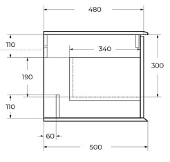 Cezares Тумба с раковиной Idra 65 55798 bianco opaco раковина 50352 – фотография-5