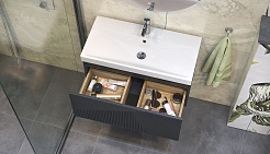 Velvex Тумба с раковиной Edge 80.1Y графит – фотография-4