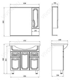 ASB-Mebel Шкаф-пенал для ванной Санремо 30 – фотография-4