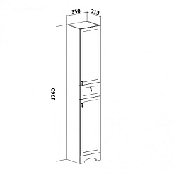 Runo Пенал для ванной Мерида 35 R – фотография-3