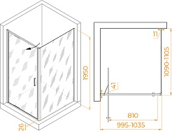 RGW Душевой уголок Stilvoll SV-145B (SV-05B + Z-050-2B) 100x110 профиль черный стекло прозрачное – фотография-6