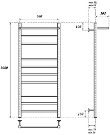 Point Полотенцесушитель водяной П9 500x1000 PN10150P хром – фотография-3