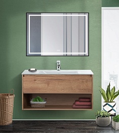 BelBagno Зеркало SPC-KRAFT-1000-800-LED-TCH-WARM-NERO – фотография-8