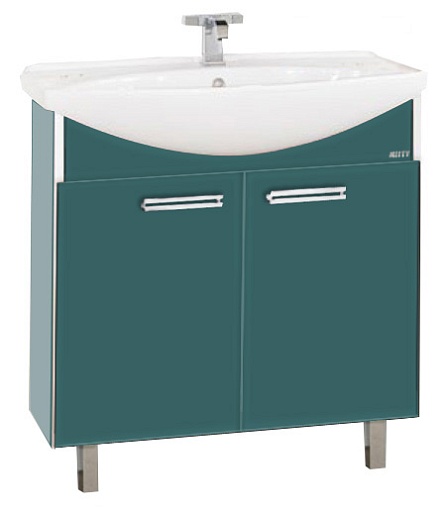 Misty Тумба с раковиной Джулия 85 прямая зеленая – фото-1