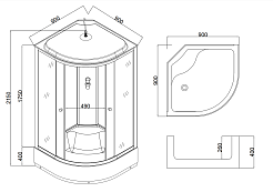 Taliente Душевая кабина 90/90 TA-9090M – фотография-3