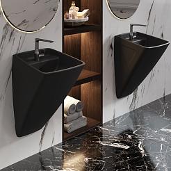 Ambassador Раковина Benefit 47.5 черная матовая – фотография-7