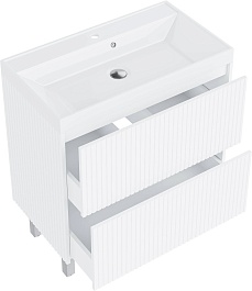 Vivon Тумба с раковиной Kristi 80 белая матовая рифленая – фотография-10