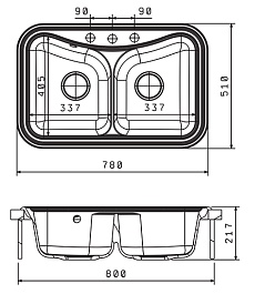Florentina Мойка гранитная Крит 780А грей – фотография-2