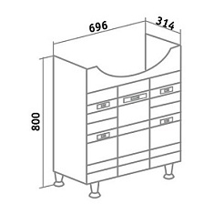 Runo Мебель для ванной Турин 75 – фотография-10