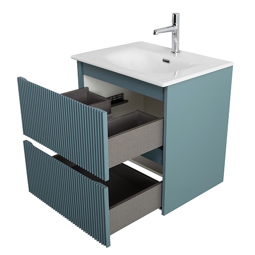 BelBagno Тумба под раковину Uno mini 60 подвесная Голубой матовый – фотография-10