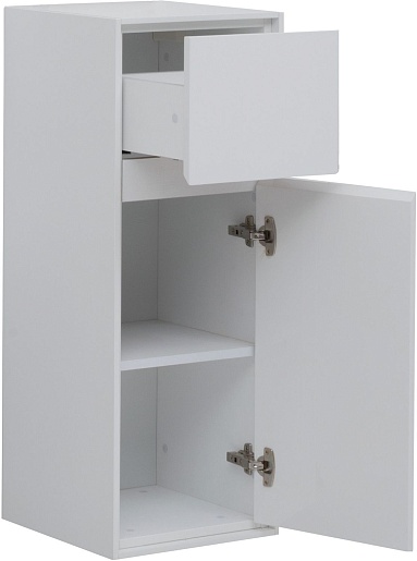 Aquanet Шкаф пенал Милан 35 малый подвесной белый – фотография-4