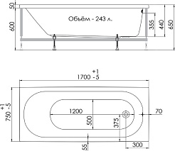 1ACReal Акриловая ванна Tokyo 170x75 – фотография-10