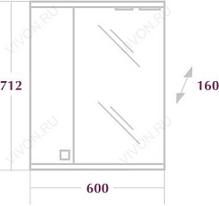 Onika Зеркальный шкаф Лига 60.01 R – фотография-2