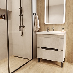 Mixline Тумба под раковину Честер 70 белая/бетон – фотография-4