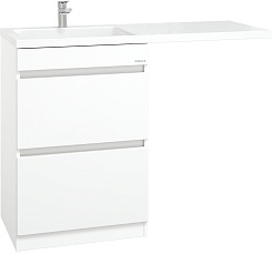 Onika Тумба с раковиной Милтон 110 L под стиральную машину белая – фотография-1