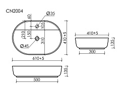 Ceramicanova Мебельная раковина Modo 61 CN2004 белая – фотография-7