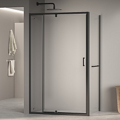 RGW Душевой уголок Passage PA-078-1B (PA-008B + Z-060-2B) 100x80 профиль черный стекло прозрачное – фотография-2