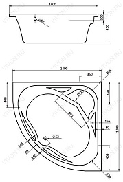 Santek Акриловая ванна Карибы 140 – фотография-3