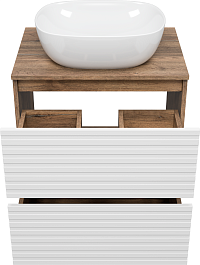 Brevita Мебель для ванной Dakota 60 дуб галифакс олово/белая – фотография-4