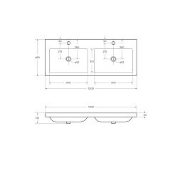 Cezares Тумба с раковиной Eco 120 с 4 ящиками grafito ручки сатиновое золото – фотография-6