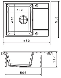 Florentina Мойка гранитная Липси 650 черный – фотография-2