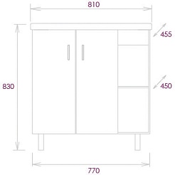 Onika Тумба с раковиной Тимбер 80.10 серая/дуб сонома – фотография-12