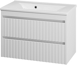 Brevita Тумба с раковиной Balaton 80 белая/серая – фотография-2