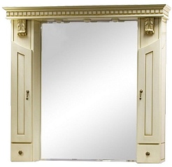 Misty Зеркало-шкаф Афина 100 бежевый/патина – фотография-1