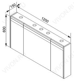 Aquanet Зеркальный шкаф "Лайн 120" камерино – фотография-5