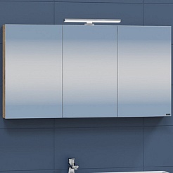 СанТа Зеркальный шкаф Марс 120 янтарное дерево – фотография-3