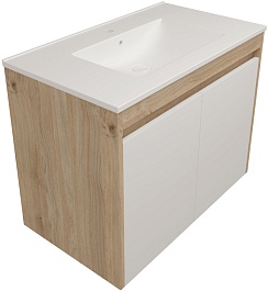 Teymi Тумба под раковину Netta 80 подвесная без фасада дуб – фотография-1