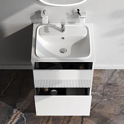 Am.Pm Тумба с раковиной Func 60 подвесная белая матовая – фотография-8