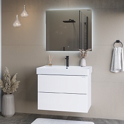 Onika Тумба с раковиной Эсквана 80 подвесная белая – фотография-7