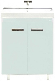 Misty Тумба с раковиной Джулия QVATRO 65 прямая белая – фотография-1