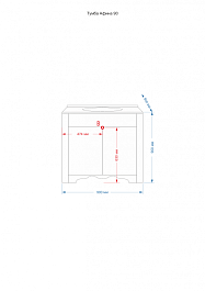 Misty Тумба с раковиной Афина 90 бежевая/патина – фотография-4