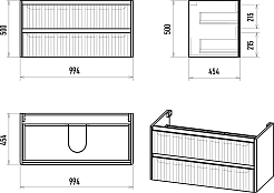 Brevita Тумба с раковиной Riva 100 подвесная белая – фотография-9