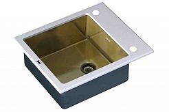 Zorg Кухонная мойка "Inox Glass" GL-6051-WHITE-BRONZE – фотография-1